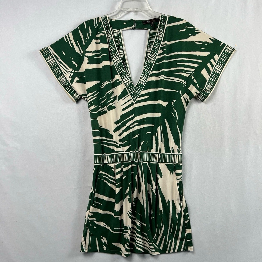 BCBGMAXAZRIA Dress Womens XXS Mini V-Neck Stretch Knit Beach Resort
